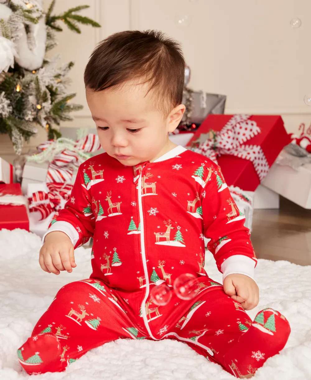 Holiday Reindeer Footie w/ Zipper