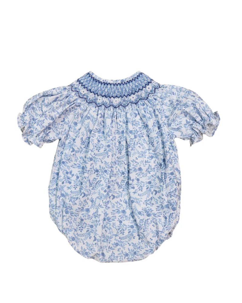 Bella Blue Floral Smocked Bubble