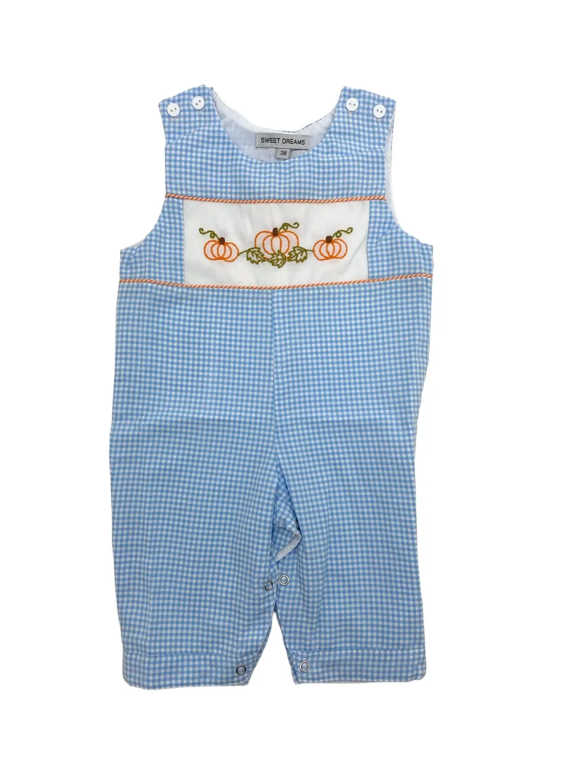 Boy Blue Gingham Pumpkin Longall