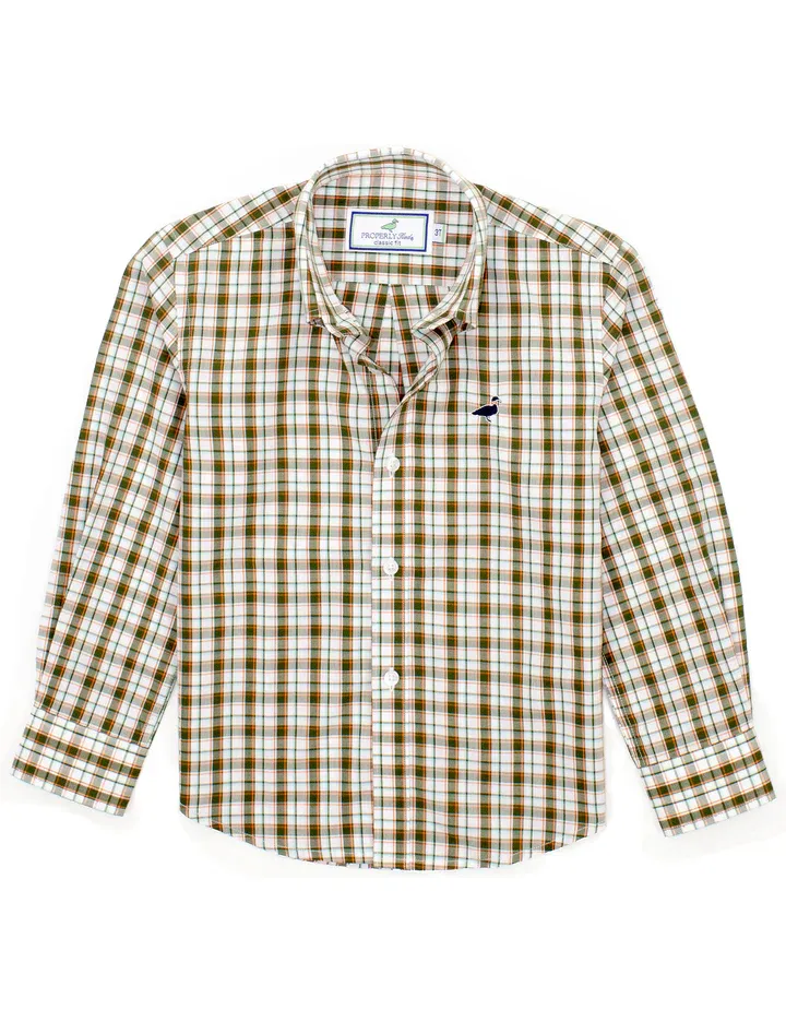 Boys Seasonal Sportshirt- Olive Grove