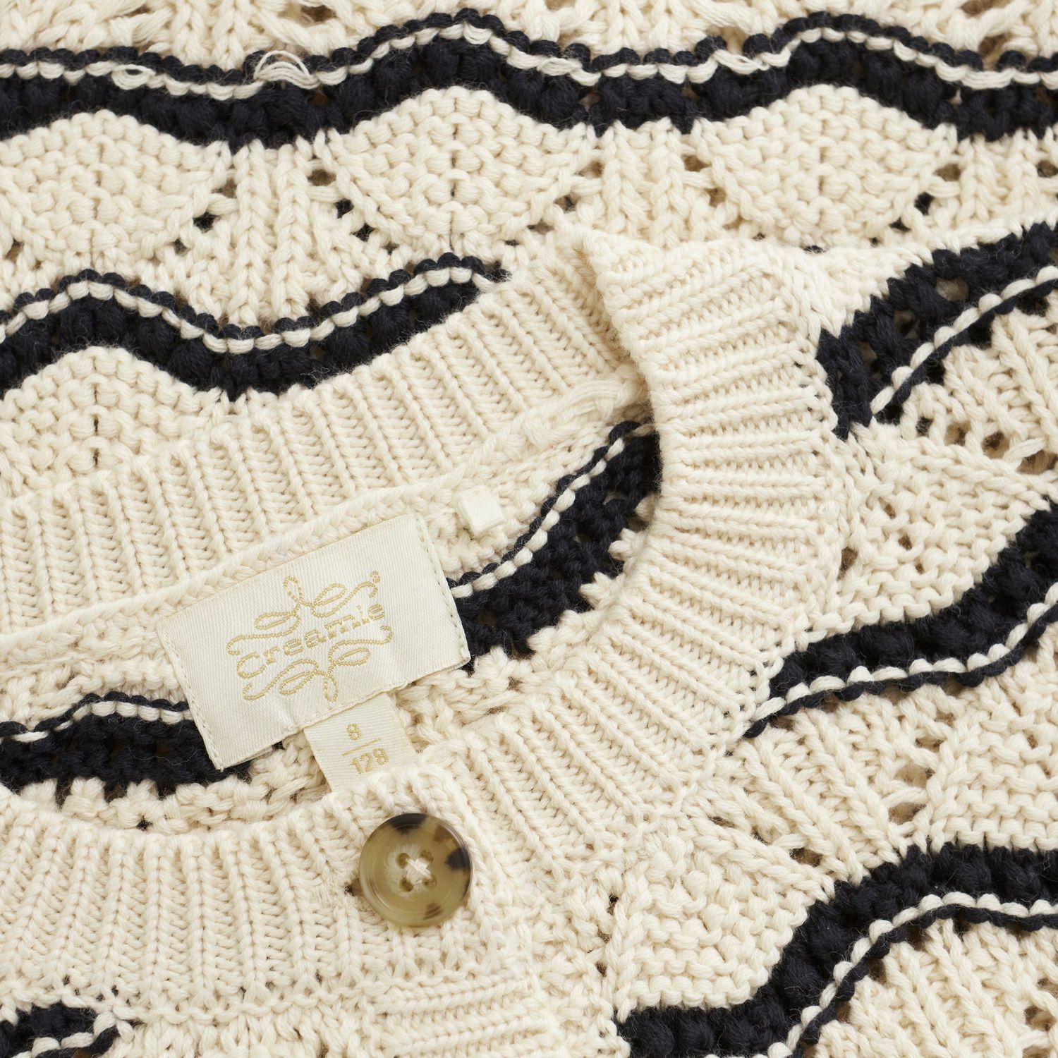Black/White Scallop Cardigan