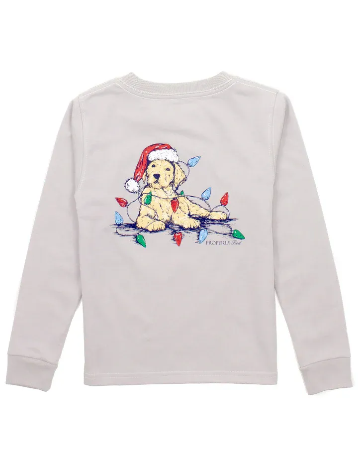 Santa Paws LS Tee- Grey