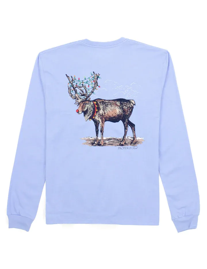 Reindeer LS Tee- Light Blue