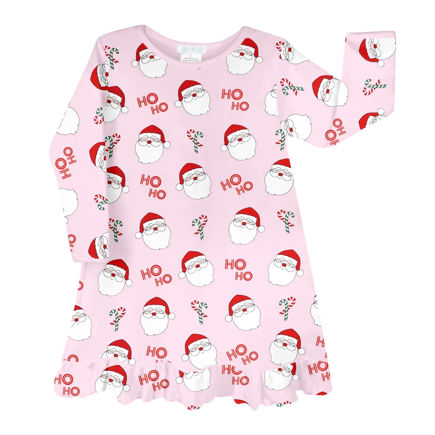 Pima Jolly Santa Gown- Pink