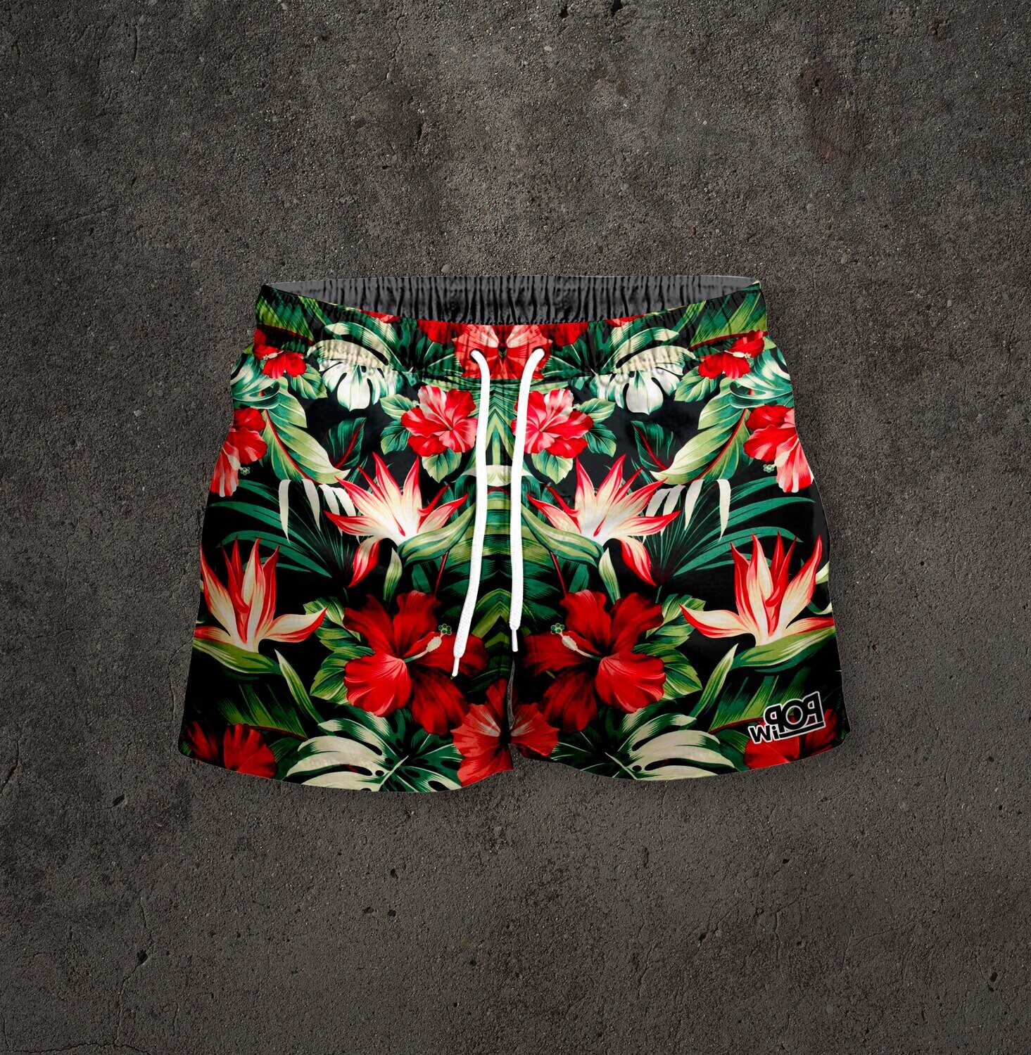 Short Masculino tropical plants