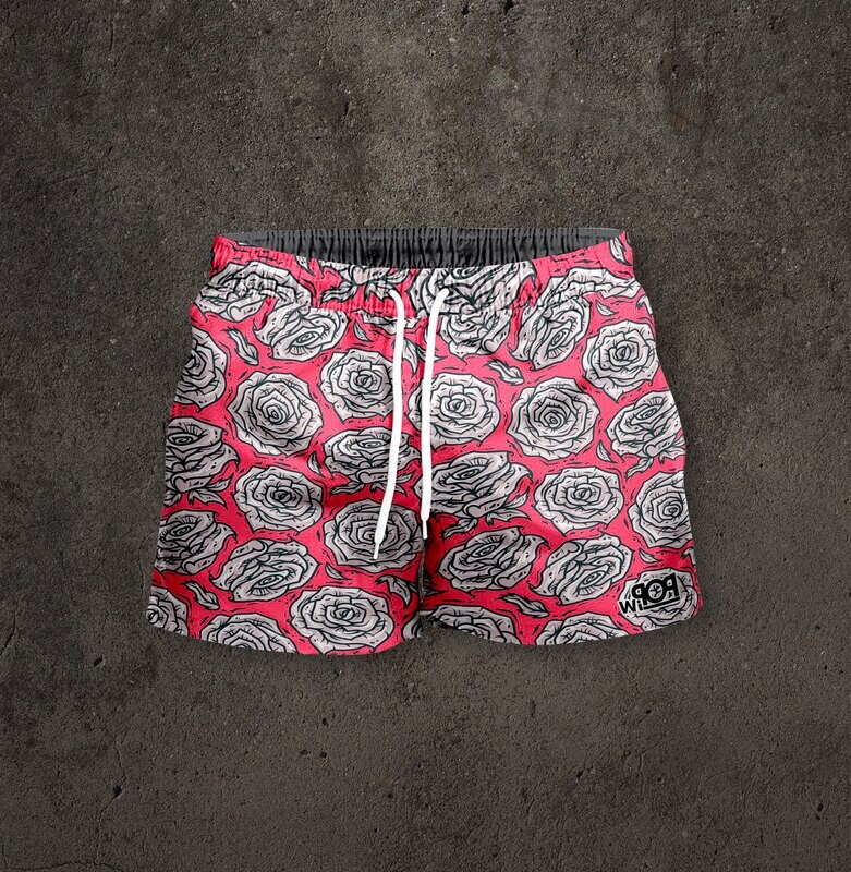 Short Masculino fuccia y rosas