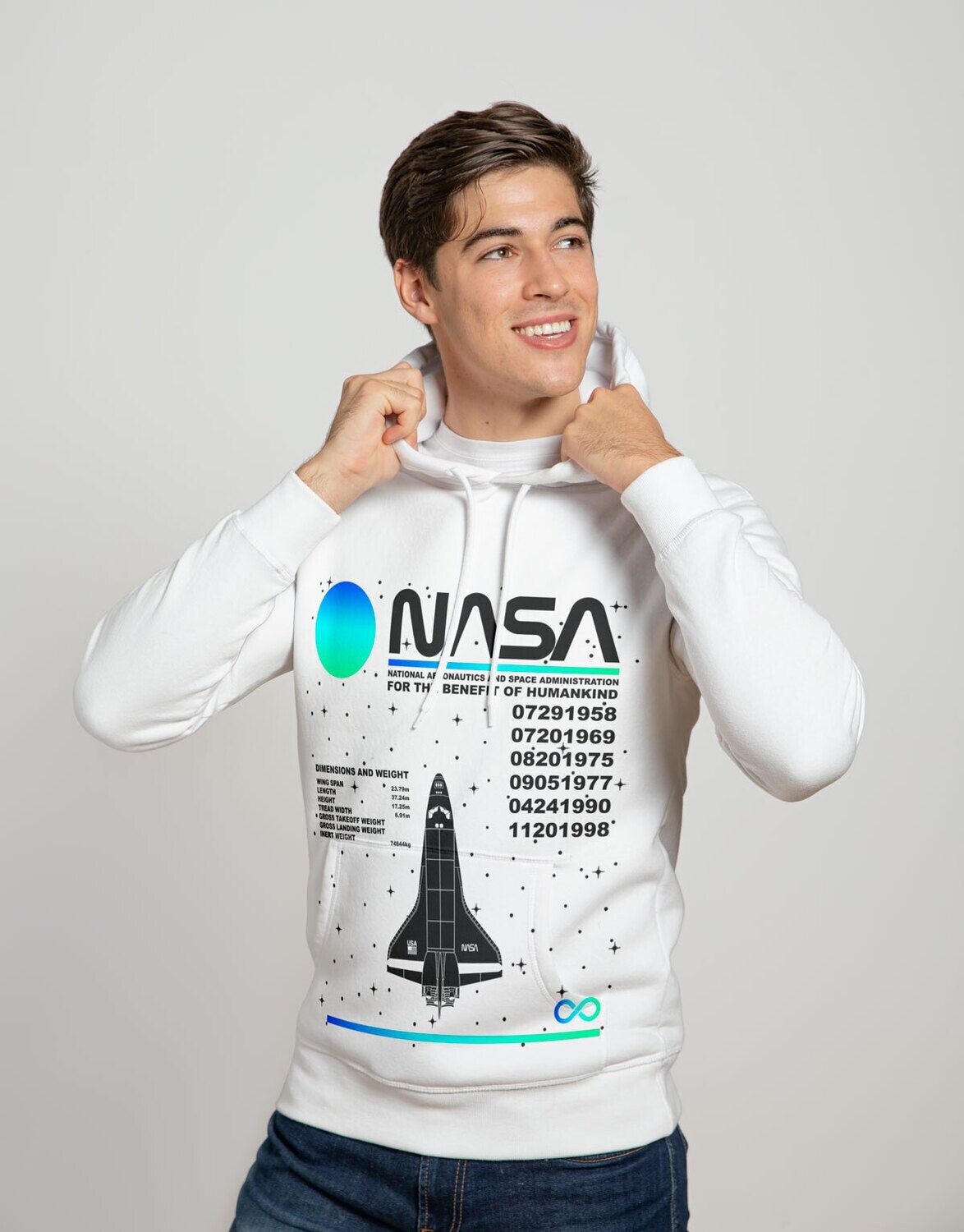 hoodie NASA blanco