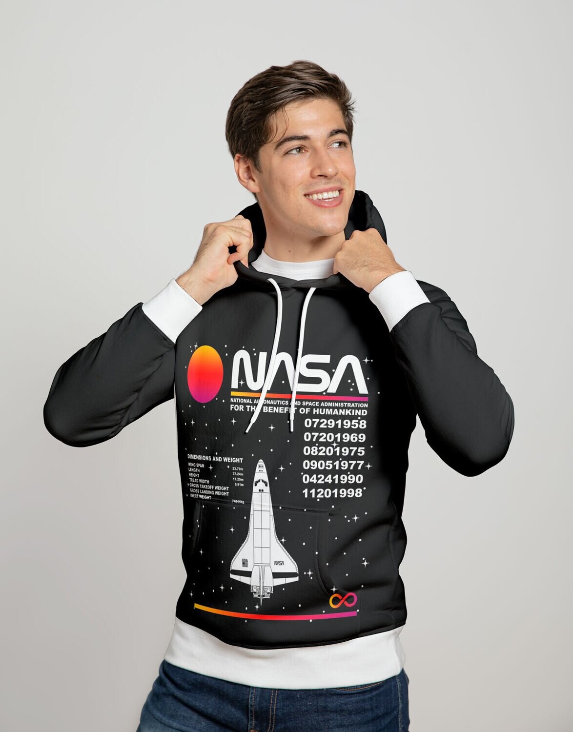hoodie NASA negro