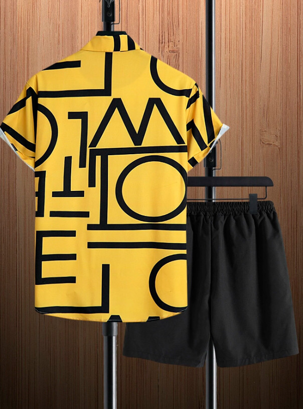 Conjunto  hombre amarillo &amp; negro tex
