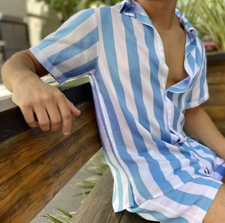 Camisa &amp; Shorts líneas Celestes