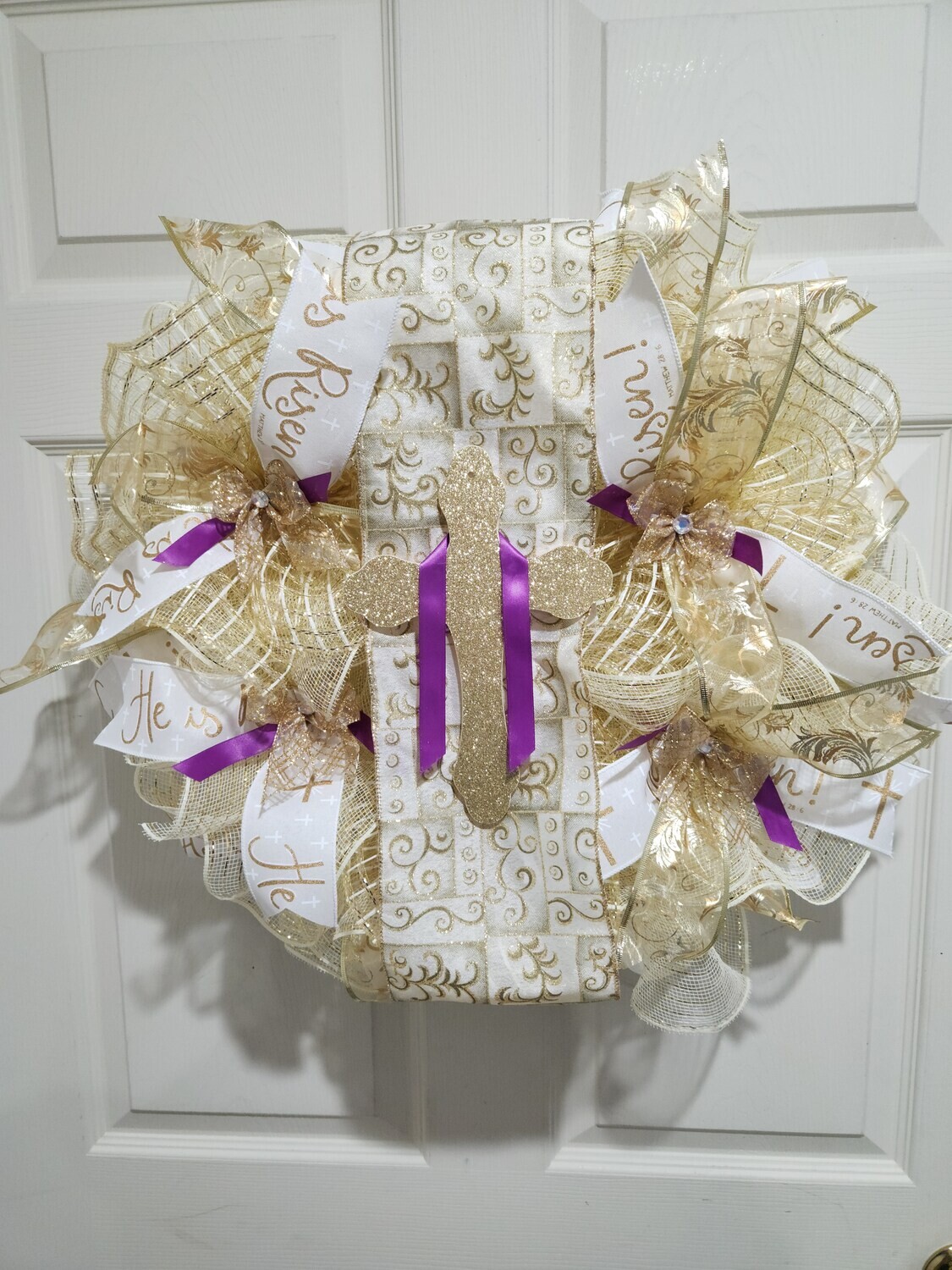 Gold Cross Wreath