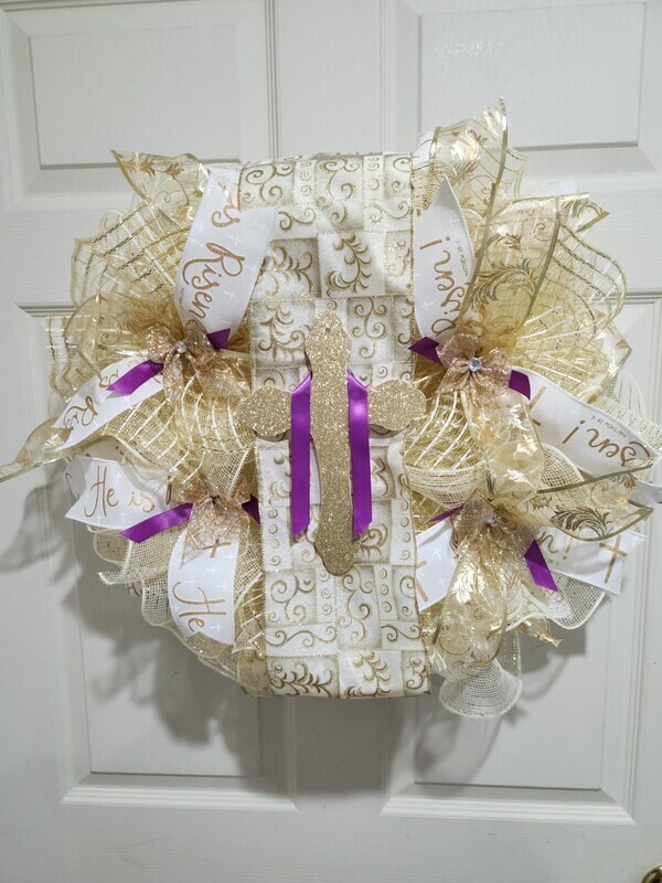 Gold Cross Wreath