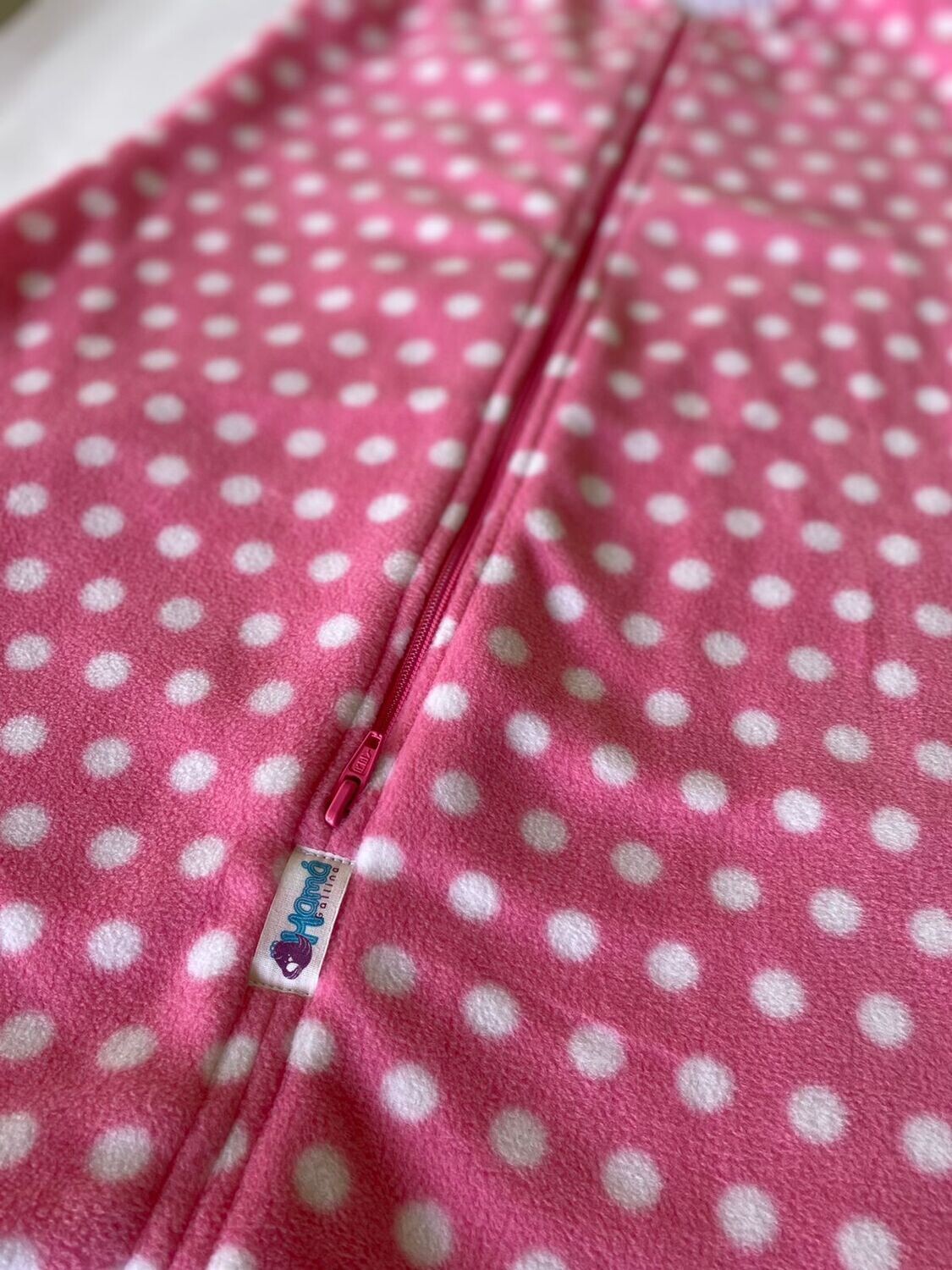 Micropolar Saco para dormir   - Talla XL: 5-6 años, Modelos: Rosados Puntos (micropolar / forro algodón)