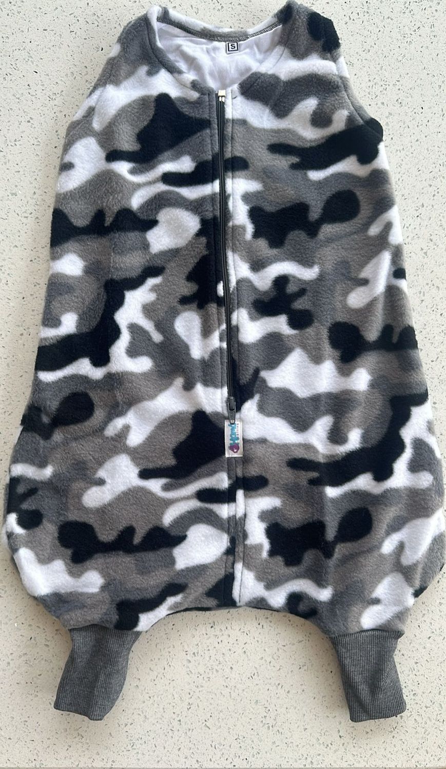Micropolar Saco para dormir - Talla S: 3 a 15 meses, Diseño: Camuflado (micropolar / forro algodón)