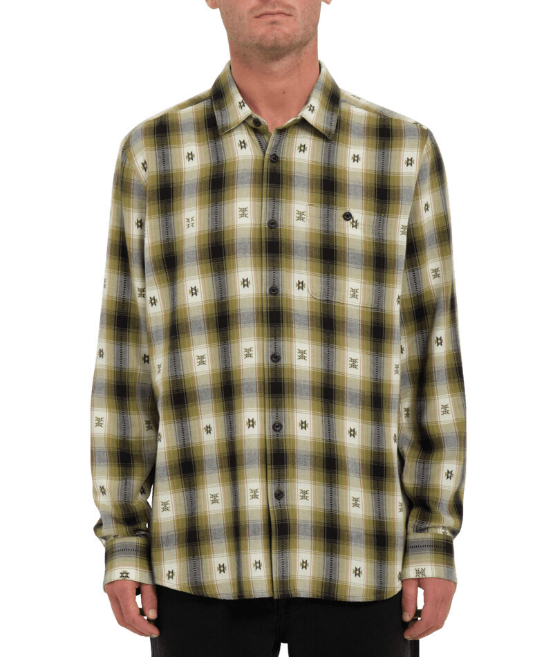Volcom Skate Vitals Simon B Woven LS, Color: EGR, Size: S