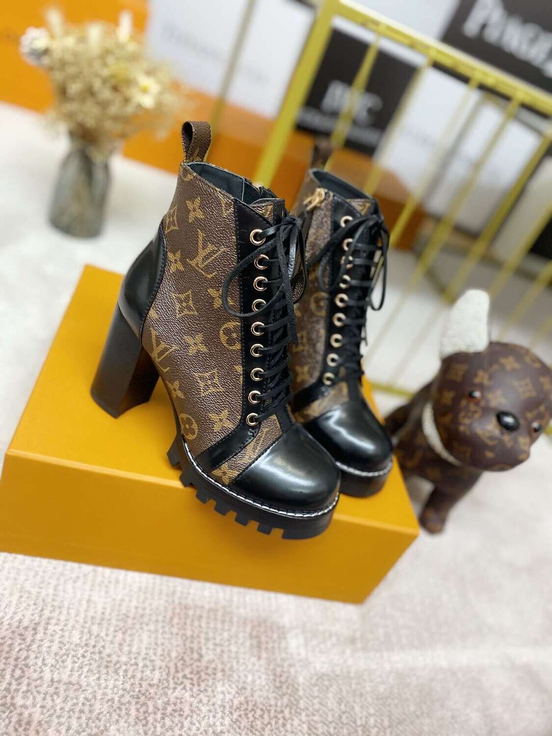 lv black boots