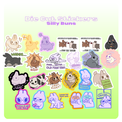 Silly Bouny Die Cut Sticker