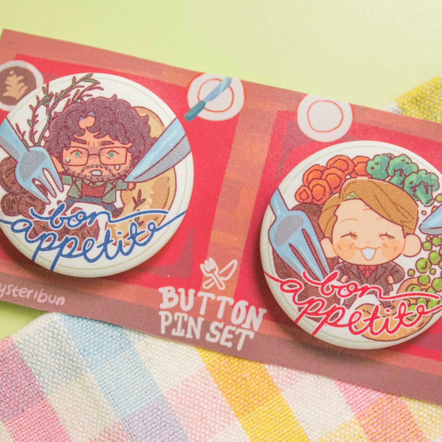 Hannigram Bon Appetit Round Pin set