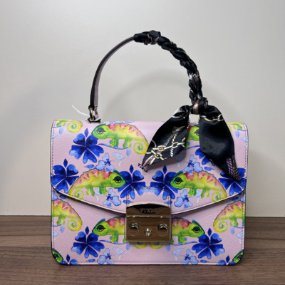 Furla Leather Chameleon Print Metropolis Bag in Pink