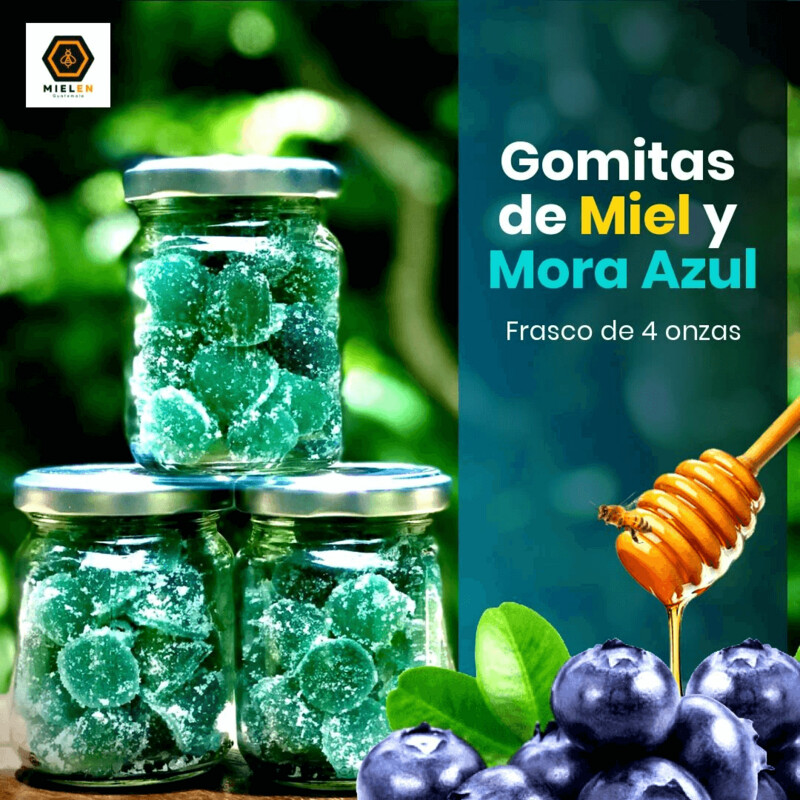 Gomitas de miel y mora azul