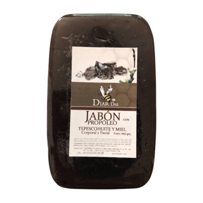 Jabón de propóleo, tepescohuite y miel