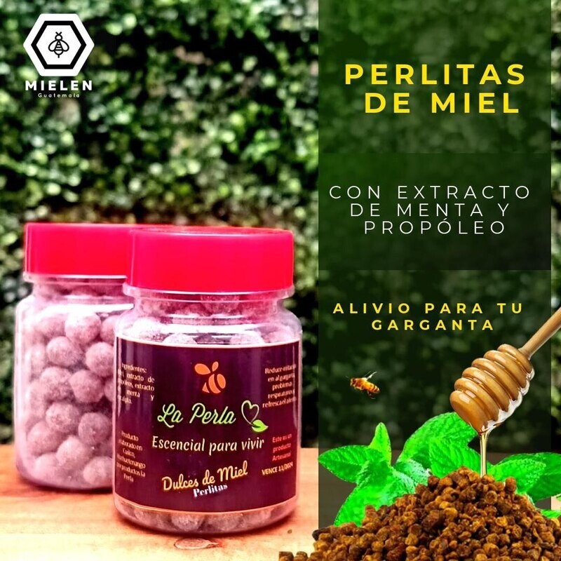 Perlitas de miel con extracto de menta y propóleo