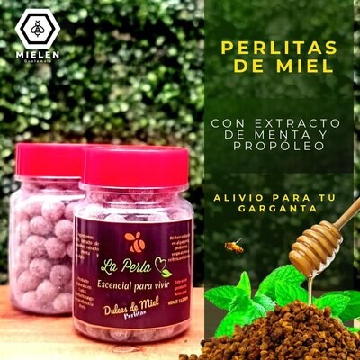 Perlitas de miel con extracto de menta y propóleo