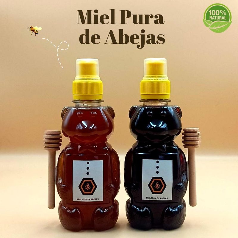 Miel en Envase de Osito 250 ml + Palito Mielero