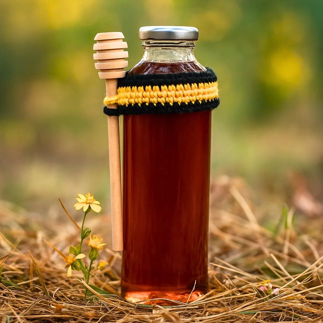 Botella de Vidrio Decorativa con Palito Mielero de 6&quot;