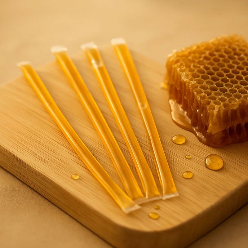 4 Pajillas de Miel Pura - Dosis Individual de Dulzura Natural