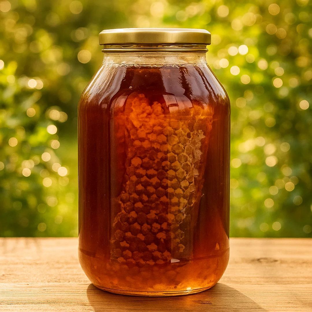Miel Pura con Panal Adentro 32 onzas - La Experiencia de la Colmena