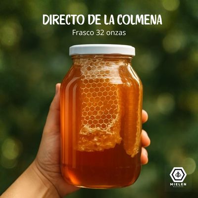 Miel Pura con Panal Adentro 32 onzas - La Experiencia de la Colmena