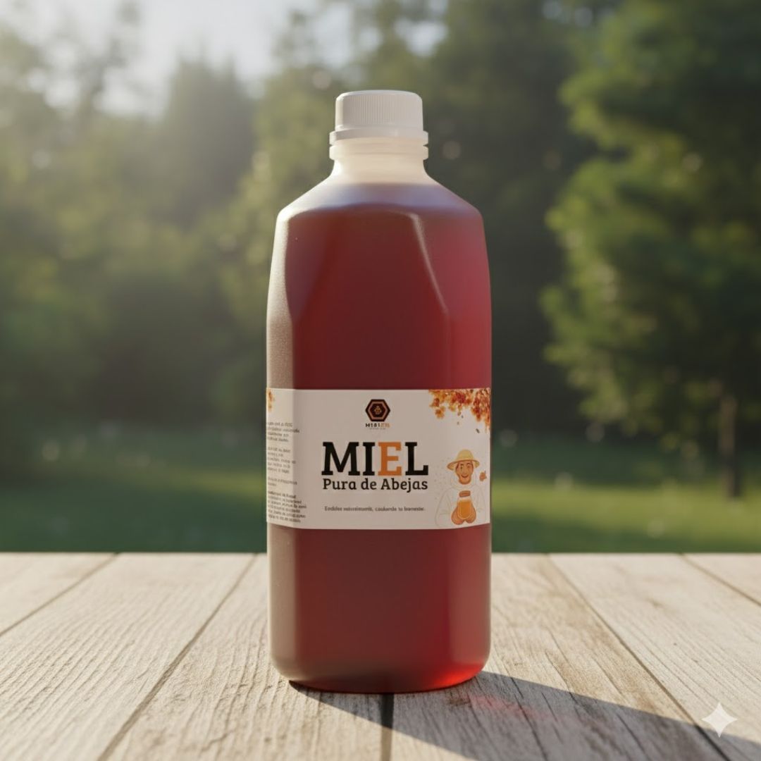 Miel de Abejas Pura y Natural - Formato Práctico de Medio Galón