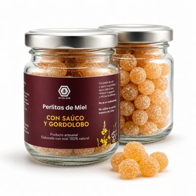Perlitas de Miel con Saúco y Gordolobo – Bienestar para Garganta y Respiración