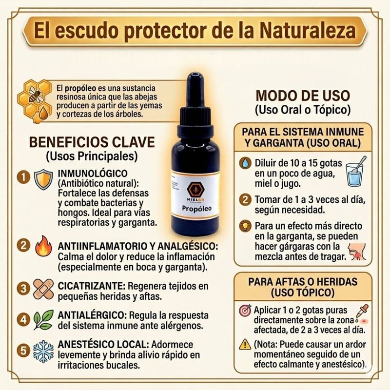 Extracto de Propóleo Gotero vidrio 30 ml - El Escudo Protector de la Naturaleza