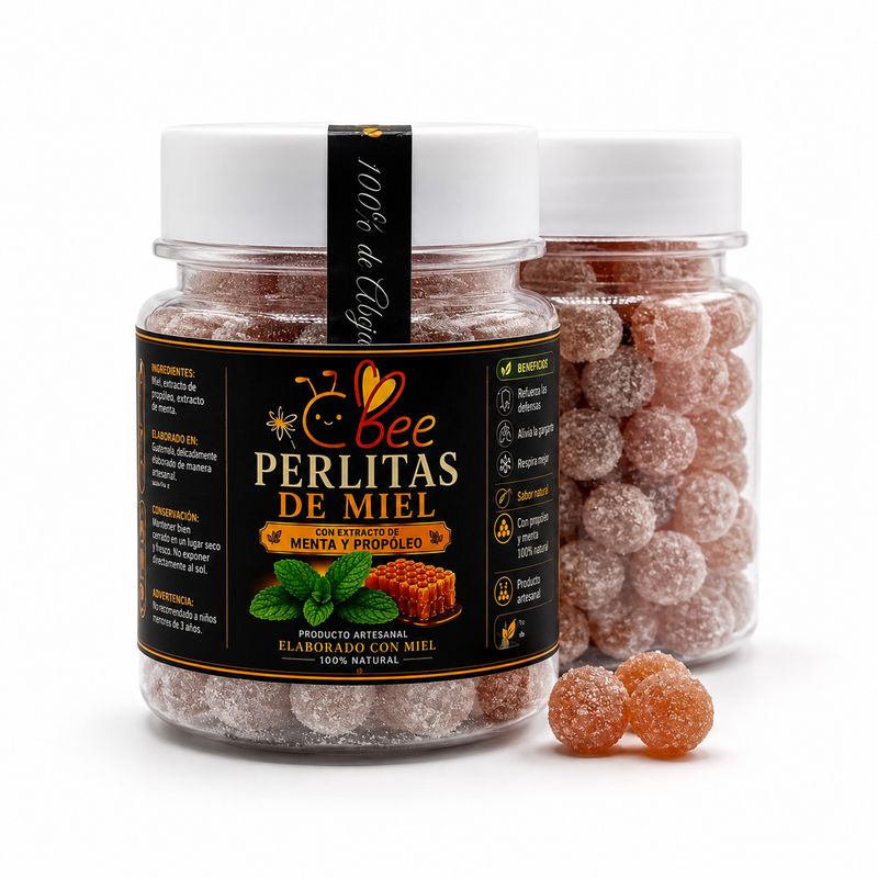 Perlitas de Miel, Menta y Propóleo - Alivio y Frescura Duradera