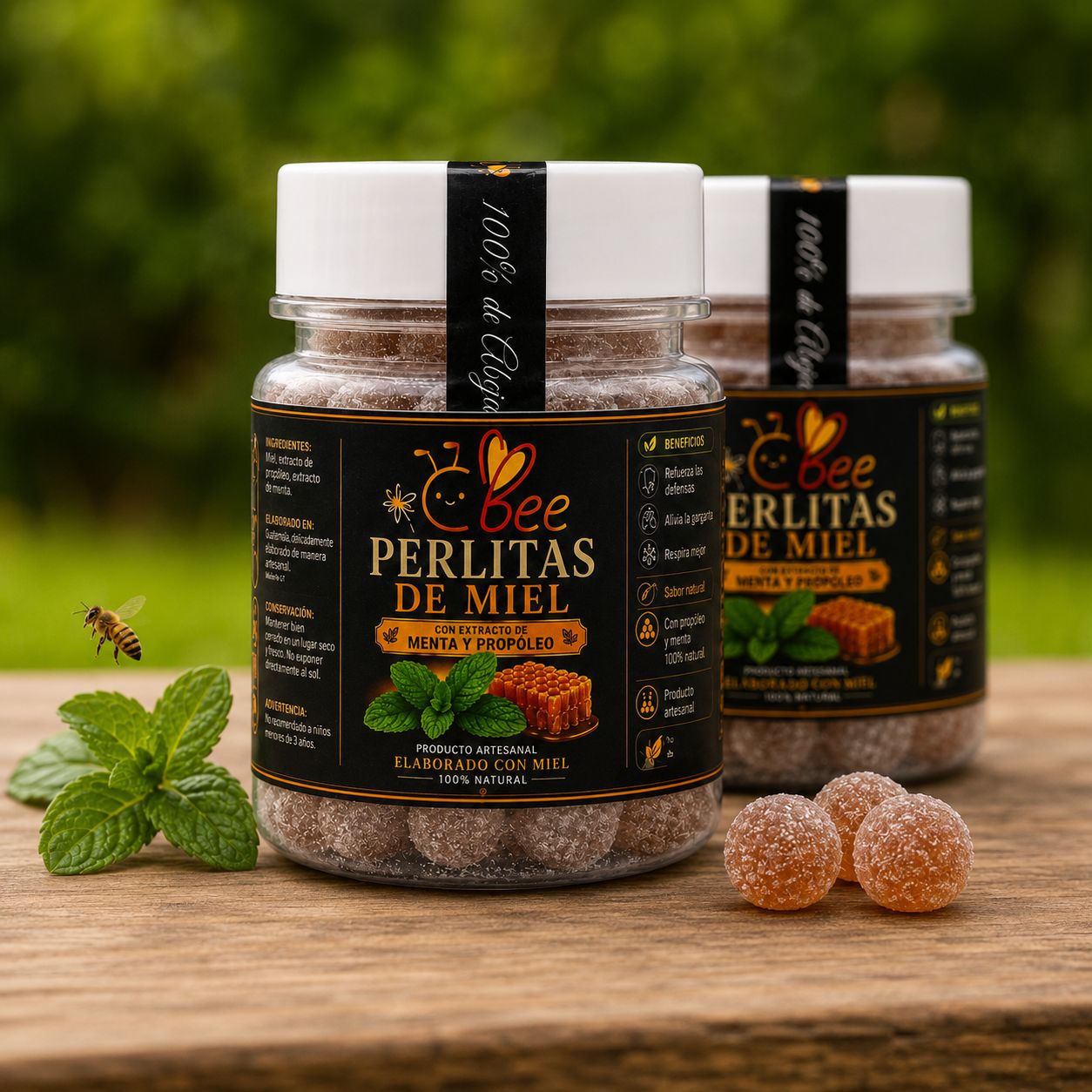 Perlitas de Miel, Menta y Propóleo - Alivio y Frescura Duradera