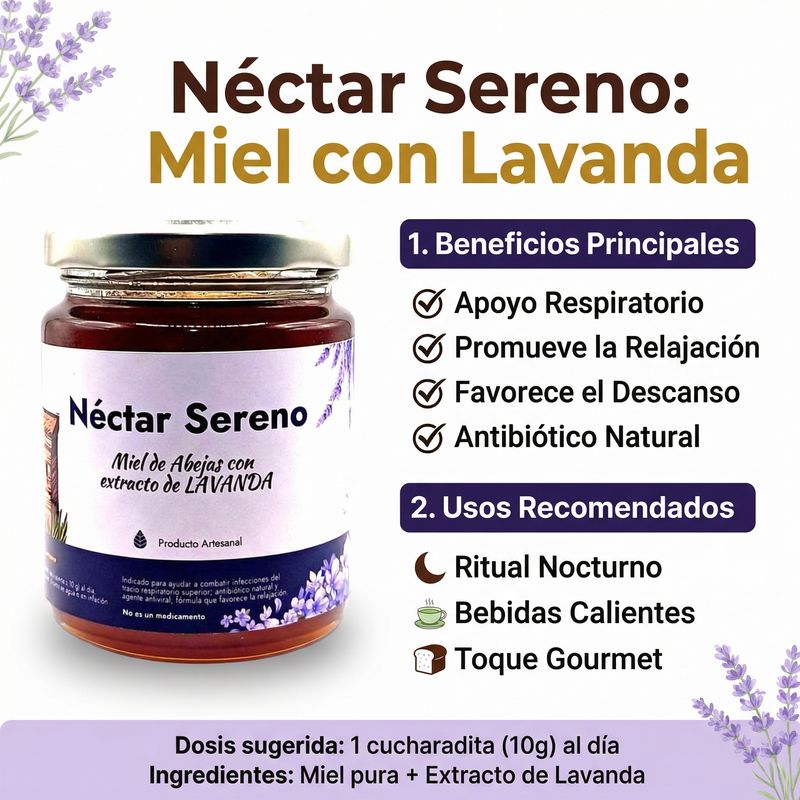 Nectar Sereno
miel con lavanda
relax
relajación
descanso
lavanda
miel pura
guatemala
Mielen Guatemala
envio a domicilio
