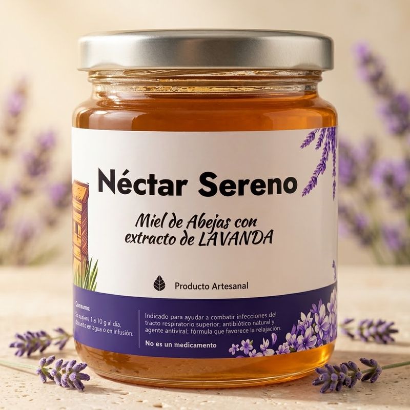 Néctar Sereno: Miel con Lavanda Relajante 8 onzas