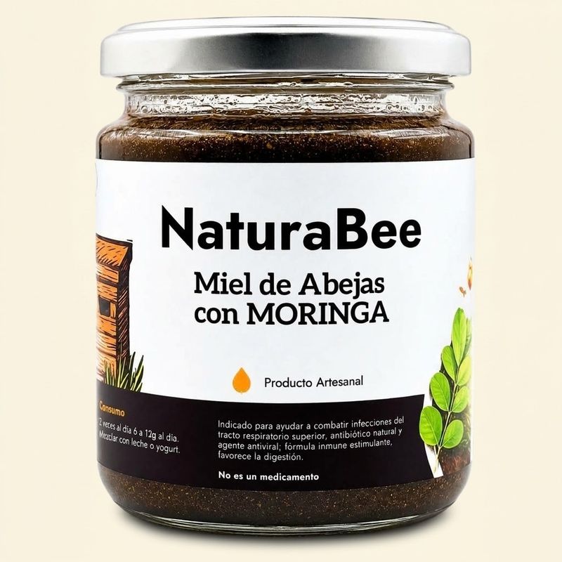 Natura Bee - Miel con Moringa 8 onzas