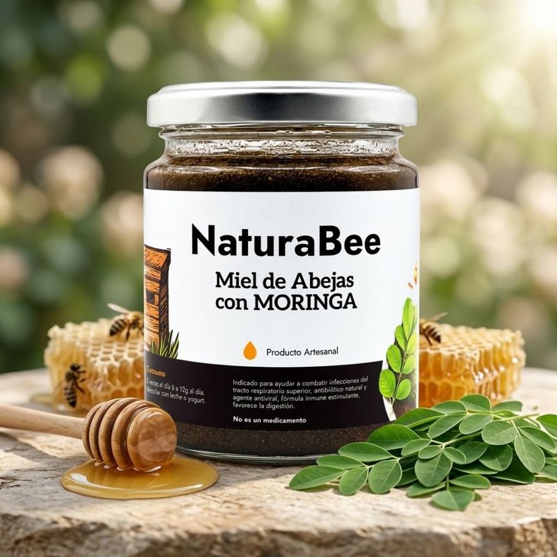 Natura Bee - Miel con Moringa 8 onzas