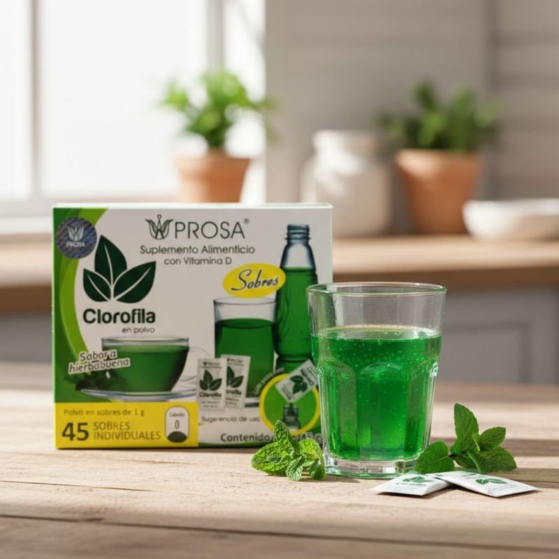Clorofila Sabor Hierbabuena – Bebida Refrescante Instantánea (45 g)