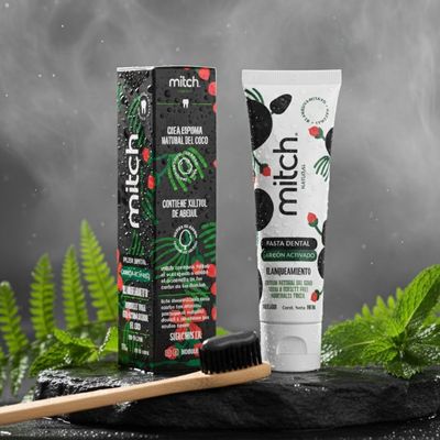 Pasta Dental Natural Mitch de Carbón Activado – Sin Flúor (100 ml)
