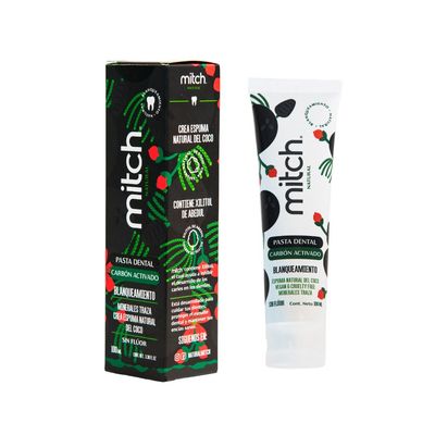 Pasta Dental Natural Mitch de Carbón Activado – Sin Flúor (100 ml)