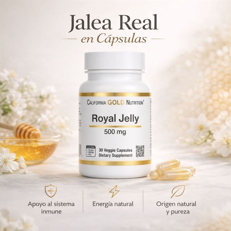 Jalea Real 500 mg – California Gold Nutrition (30 Cápsulas Vegetales)