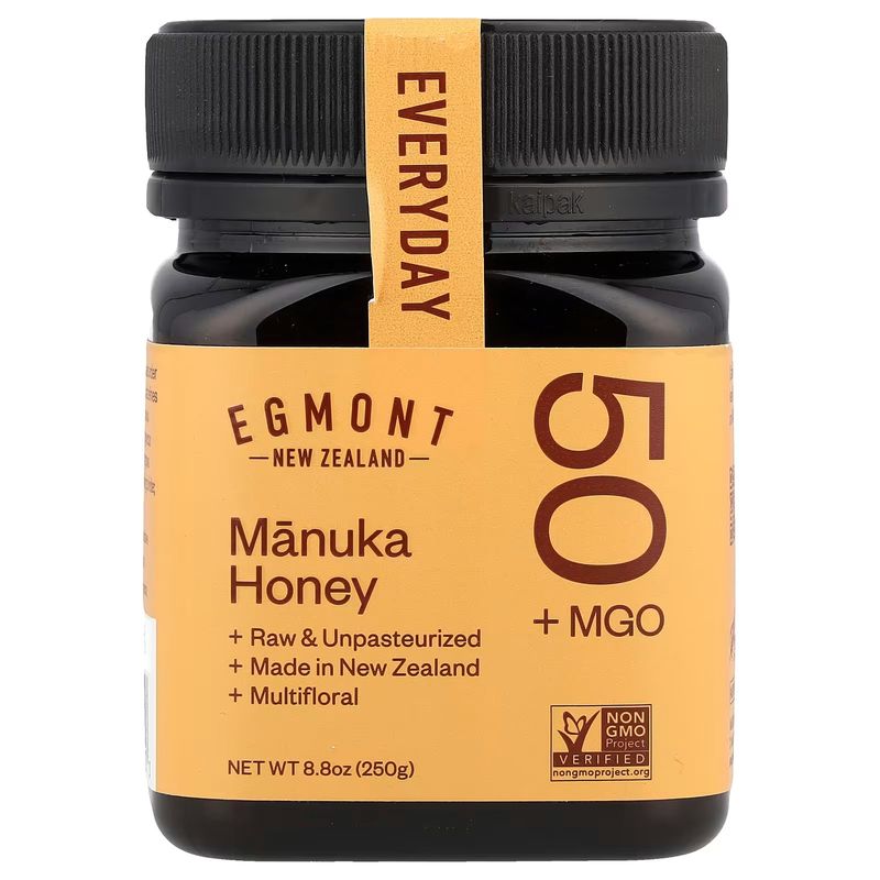 Egmont Honey, Miel de Manuka Cruda y Sin Pasteurizar MGO 50+ (250 g)