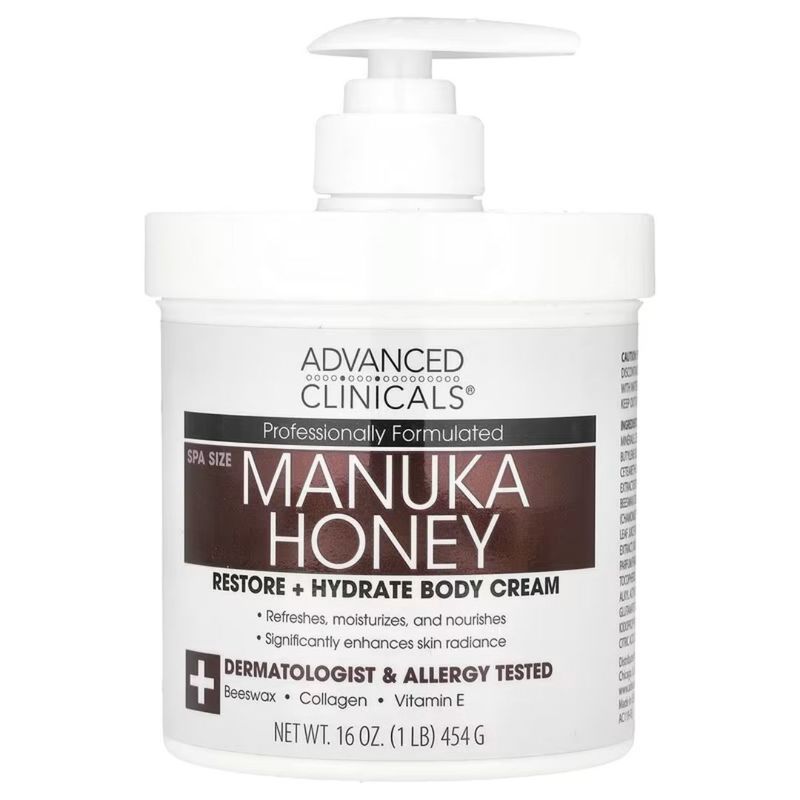 Crema Restauradora e Hidratante de Miel de Manuka - Advanced Clinicals (454 g / 16 oz)