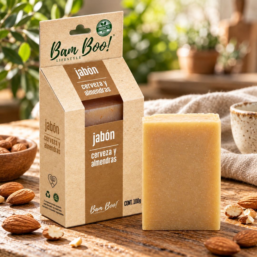 Jabón de Cerveza y Almendra – Bam Boo! Lifestyle (100 g)
