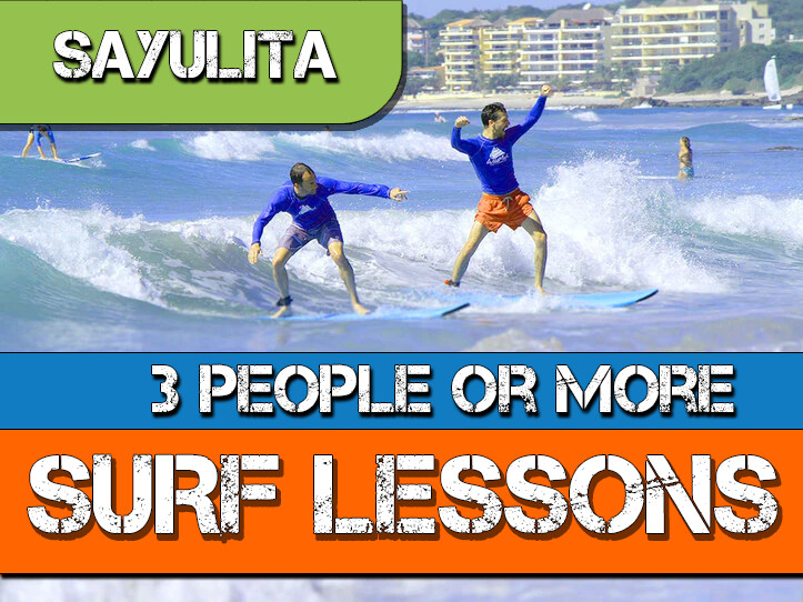 SAYULITA SURF LESSONS 3 PEOPLE OR MORE