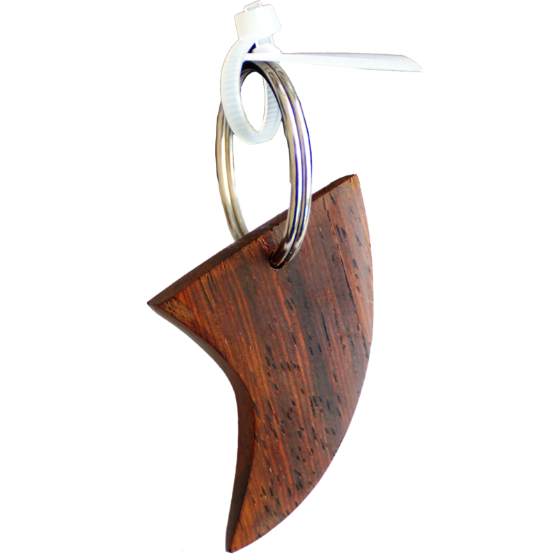 La Lancha - Mahogany Dark Wood Keel Keychain by WildMex